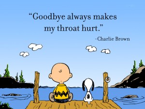 charlie brown saying goodbye
